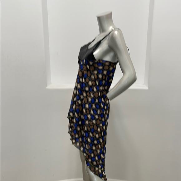 Katharine Story Handcrafted Multicolored Midi Asymmetrical Sundress Leather Trim - Picture 3 of 13